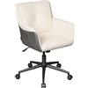 DEVAISE Sedia da Scrivania in Velluto a Coste, Sedia da Toeletta Ergonomica con Cuscino, Regolabile in Altezza 9 cm, Inclinabile fino a 105°, Girevole 360°, Certificata SGS & BIFMA, Beige, Max 180kg