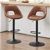Ya-Home Set di 2 Sgabelli Cucina Sedie da Bar in PU,Marrone | Sgabello da Bar Sgabelli alti Sedie da Bar Regolabile e Girevole per Cucina Penisola