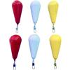Generico Speciale Bolentino Kit 6 Piombi da Pesca 120-140-160-180 gr plastificati Giallo Rosso Bianco Pera con Girella e Moschettone Piombo Pm Fishing Mare Pesca dalla Barca sabiki calamaro