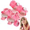 Generic Scarpa a rulli regolabile, pattini a rotelle con 4 ruote, pattini a rotelle | Resistente all'usura e non c'è bisogno di togliersi le scarpe, con 4 ruote per adolescenti e principianti