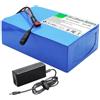 WSDAV Batteria al Litio Ricaricabile da 24 V con Caricabatterie | Batteria di ricambio, connettore: DC+T, involucro in PVC blu