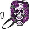 YQxwJL Custodia protettiva per pickleball in neoprene con stampa scheletro rosa viola, custodia protettiva con cerniera e tasca in rete e moschettone