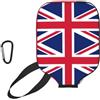 YQxwJL Copertura per pagaia da pickleball in neoprene con stampa bandiera britannica, custodia protettiva con cerniera con tasca in rete e moschettone