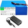 WSDAV Batteria al Litio Ricaricabile da 48 Volt con Caricabatterie | Batteria di ricambio, pacco batteria al litio, connettore: DC+T, involucro in PVC blu.