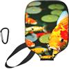 YQxwJL Copertura per pagaia giapponese in neoprene con stampa di pesci koi, custodia protettiva con cerniera e tasca in rete e moschettone