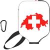 YQxwJL Copertura per pagaia da pickleball in neoprene con stampa con bandiera svizzera, custodia protettiva con cerniera con tasca in rete e moschettone