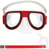 HEMOTON Set da Snorkeling per Maschera Rossa Antiappannamento | Lente ad Alta Definizione, Tubo Incluso, Silicone Alimentare e Fascia Regolabile, per Lezioni e Mare