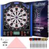 WIN.MAX Set di freccette freccette Giochi di freccetta elettronica Target Freccette Profi Set per Throw Line Batterie/Adattatore per 1 a 8 Giocatori 34 Giochi con 12 freccette
