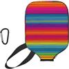 YQxwJL Copertura della pagaia di Pickleball del neoprene della stampa del modello dell'arcobaleno, manica protettiva della chiusura lampo con la tasca della maglia ed il