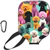 YQxwJL Copertura per pagaia da pickleball in neoprene con stampa di barboncini e cani, custodia protettiva con cerniera con tasca in rete e moschettone