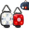 iPalamila Set di 2 luci lampeggianti a LED per cartella scolastica, catarifrangente | Luce di sicurezza impermeabile IP68 per bambini, 3 modalità, solo 17 g e 2 tipi di fissaggio per zaino