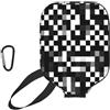 YQxwJL Custodia protettiva per pickleball in neoprene con stampa a scacchi, con cerniera e tasca in rete e moschettone