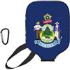 YQxwJL Copertura per pagaia in neoprene con stampa bandiera dello stato del Maine Stato del Maine, custodia protettiva con cerniera con tasca in rete e moschettone