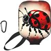 YQxwJL Art Ladybug Tracks - Custodia protettiva in neoprene con cerniera e tasca in rete e moschettone