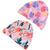 Vaguelly Cuffia da Nuoto Stile Hawaii 2 Pezzi, per Motivo Cartone | Poliestere, Mantiene Chioma Asciutti e Orecchie Protette, per Piscina e Mare, Set Rosa e Volpe