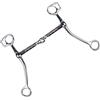 ECMQS Morso per cavallo equestre con bocchino snodato e rulli | Gambo della guancia a forma di H, anelli di fissaggio visibili multipli, configurazione della punta strutturata per