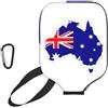 YQxwJL Copertura per pagaia da pickleball in neoprene con stampa mappa della bandiera australiana, custodia protettiva con cerniera con tasca in rete e moschettone