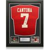 Exclusive Memorabilia Maglia del Manchester Utd 1996 autografata da Eric Cantona. Incorniciata