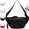 YILUHAOFA Marsupio da Donna Moda Unisexe Alla Moda Marsupio Casual da Viaggio，Nero | Stampa a Stella Marsupio Donna Cintura Regolabile per Corsa, Ciclismo, Viaggi, Jogging, Attività All'aperto 34x14x10 cm