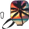 YQxwJL Copertura per pagaia in neoprene con stampa tropicale di palme e tramonto con cerniera protettiva con tasca in rete e moschettone