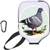 YQxwJL Copertura grigia della pagaia del pickleball del neoprene della stampa della stampa del piccione della chiusura lampo della manica protettiva con la tasca della rete e il moschettone