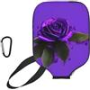 YQxwJL Copertura viola della pagaia del pickleball del neoprene della stampa della stampa della rosa della stampa della manica protettiva della chiusura lampo con la tasca della rete
