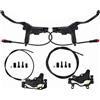 Generic HB-890E Set freno a disco idraulico a 4 pistoncini for bici elettrica/scooter elettrico, tubo flessibile da 1200/2200 mm, spegnimento impermeabile, freno di interruzione Ebike