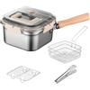 Generic Set di pentole con cestello portatile per friggere il pesce | Utensili da cucina da esterno per campeggio, picnic, giardino, barbecue, riunioni di amici, feste in famiglia
