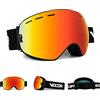 Vgooar OTG Maschera da Sci, Occhiali da Sci Frameless con Doppia Lente Sferica Anti-nebbia, Maschere da Sci Snowboard 100% Protezione UV400 Per Uomo/Donna