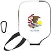 YQxwJL Copertura per pagaia in neoprene con stampa bandiera dello stato dell'Illinois, custodia protettiva con cerniera e tasca in rete e moschettone