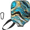 YQxwJL Copertura per pagaia in neoprene con stampa marmorizzata blu turchese e oro, custodia protettiva con cerniera con tasca in rete e moschettone