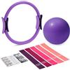 flintronic Cerchio Pilates Ring, Pilates Ring, Cerchi per Pilate, con Yoga Fitness Ball e Bande Elastiche Fitness, per Casa Adatto, Yoga, Allenamento Forza e Flessibilità