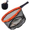 Generic Guadino da pesca a mosca, 45 x 24 cm, rete portatile con impugnatura con | Rete da pesca in gomma, leggera, pieghevole, per esterni, facile da catturare e rilasciare per ruscello, kayak, barca, lago