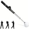 Generic Allenatore di swing da golf con suono ritmico, mano destra, nero | Design retrattile, pratica indoor, allenamento di forza e tempo, scheggiatura e putting, aiuto per l'allenamento