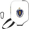 YQxwJL Copertura per pagaia in neoprene con stampa bandiera del Massachusetts, custodia protettiva con cerniera con tasca in rete e moschettone
