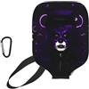 YQxwJL Copertura per pagaia da pickleball in neoprene con stampa spettrale gotica viola nera e custodia protettiva con cerniera con tasca in rete e moschettone