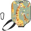 YQxwJL Graziosa copertura per pagaia in neoprene con stampa di giraffe selvatiche dei cartoni animati, custodia protettiva con cerniera con tasca in rete e moschettone