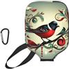 YQxwJL Teal Birds Musical Note Print Neoprene Pickleball Paddle Cover,Zipper Custodia protettiva con tasca in rete e moschettone