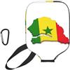 YQxwJL Copertura in neoprene con stampa mappa della bandiera del Senegal, custodia protettiva con cerniera e tasca in rete e moschettone