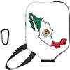 YQxwJL Copertura della pagaia del pickleball del neoprene della stampa della mappa della bandiera del Messico, manicotto protettivo della chiusura lampo con tasca in rete e moschettone