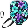 YQxwJL Copertura per pagaia in neoprene con stampa di fiori viola e foglia di tè, custodia protettiva con cerniera con tasca in rete e moschettone