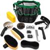 LXGXFNB Kit Toelettatura Cavallo 12 Pezzi Spazzole Pettini Borsa | Striglia Nettapiedi Pettine Criniera Coda Spazzola Massaggio Elastici Organizer Rete for Scuderia Viaggio