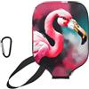 YQxwJL Copertura della pagaia del pickleball del neoprene della stampa del fenicottero della pittura, manica protettiva della chiusura lampo con la tasca della maglia e il