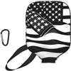 YQxwJL Copertura per pagaia da pickleball in neoprene con stampa bandiera americana nera e bianca, manica protettiva con cerniera con tasca in rete e moschettone