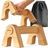 Praknu Parallele Basse Calisthenics 2 Pezzi - Maniglie per Flessioni Legno | Impugnatura ergonomica e antiscivolo, in legno robusto, borsa inclusa, per push-up, dips e verticale, in casa e all'aperto