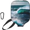 YQxwJL Copertura per pagaia in neoprene con stampa acqua marina scenica, custodia protettiva con cerniera con tasca in rete e moschettone