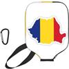 YQxwJL Copertura per pagaia in neoprene con stampa mappa della bandiera della Romania, custodia protettiva con cerniera e tasca in rete e moschettone