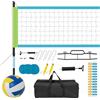 LIFEZEAL Rete da pallavolo per piscina, rete da pallavolo portatile, con pali regolabili in altezza, design antiscivolo, marcatori, pompa, martello, borsa da trasporto