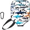 YQxwJL Copertura della pagaia del pickleball del neoprene della stampa del modello di squali, manicotto protettivo della chiusura lampo con la tasca della rete e il moschettone