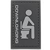 LA PATCHERIA Patch Downloading 3.5x6cm - Patch 100% Gomma con Velcro® originale Velcro® Brand Hook Cucito sul Retro - 3D alta definizione - per Decorare Giacche, Zaini, Uniformi
